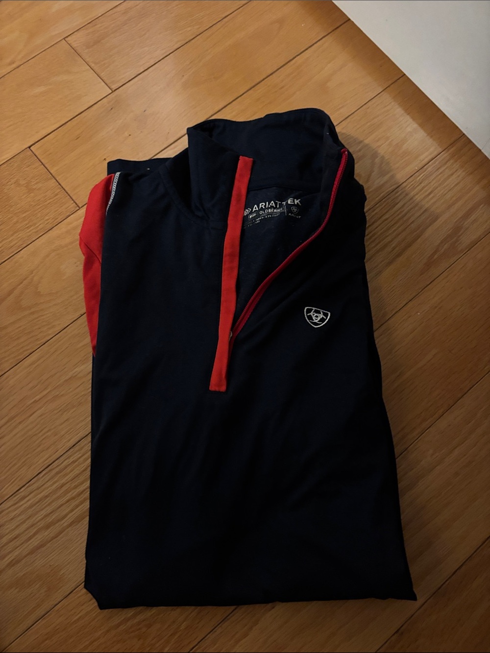 Ariat Navy Quarter-Zip Pullover with Red Accents
